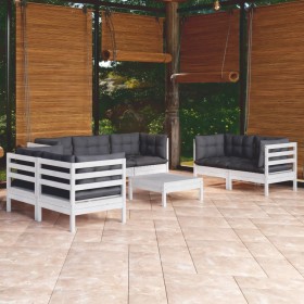 Garden furniture 8 pieces with solid pine wood cushions by vidaXL, Garden sets - Ref: Foro24-3096263, Price: 766,23 €, Discou...