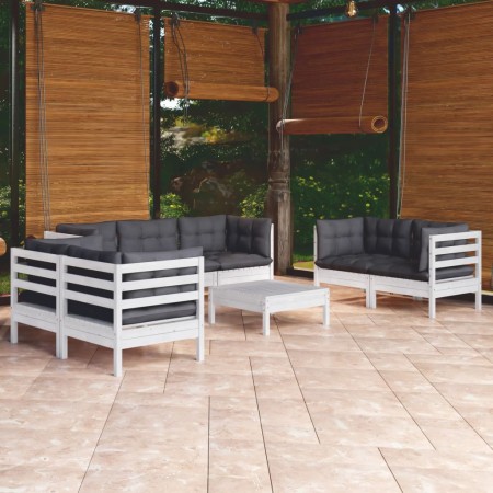 Muebles de jardín 8 pzas con cojines madera maciza de pino de vidaXL, Conjuntos de jardín - Ref: Foro24-3096263, Precio: 768,...