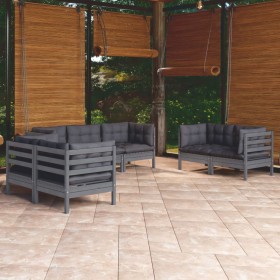 Gartenmöbel-Set 7-teilig und Kissen aus massivem Kiefernholz von vidaXL, Gartensets - Ref: Foro24-3096258, Preis: 633,99 €, R...