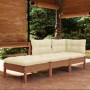 Muebles de jardín 3 piezas cojines madera maciza de pino de vidaXL, Conjuntos de jardín - Ref: Foro24-3096283, Precio: 280,73...