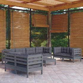 9-piece garden furniture set with solid pine wood cushions by vidaXL, Garden sets - Ref: Foro24-3096276, Price: 803,99 €, Dis...