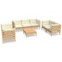 Muebles de jardín 8 piezas cojines madera maciza de pino de vidaXL, Conjuntos de jardín - Ref: Foro24-3096262, Precio: 673,99...