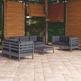 Gartenmöbel-Set 8-teilig und Kissen aus massivem Kiefernholz von vidaXL, Gartensets - Ref: Foro24-3096264, Preis: 728,94 €, R...