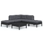 Garden furniture 6 pieces with black pine wood cushions by vidaXL, Garden sets - Ref: Foro24-3096320, Price: 526,00 €, Discou...