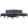 Garden furniture 6 pieces with black pine wood cushions by vidaXL, Garden sets - Ref: Foro24-3096320, Price: 533,78 €, Discou...