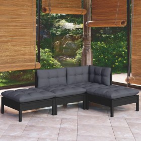 4-piece garden furniture set with solid pine wood cushions by vidaXL, Garden sets - Ref: Foro24-3096290, Price: 381,26 €, Dis...