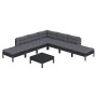 Muebles de jardín 8 pzas con cojines negro madera de pino de vidaXL, Conjuntos de jardín - Ref: Foro24-3096332, Precio: 709,9...