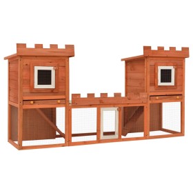 Casa grande de animales jaula conejera doble jaula de madera de vidaXL, Jaulas y habitáculos para animales pequeños - Ref: Fo...