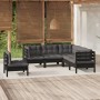 Garden furniture 5 pieces with black pine wood cushions by vidaXL, Garden sets - Ref: Foro24-3096410, Price: 479,64 €, Discou...