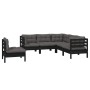 Garden furniture 5 pieces with black pine wood cushions by vidaXL, Garden sets - Ref: Foro24-3096410, Price: 479,64 €, Discou...