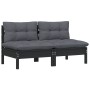 2-Sitzer-Gartensofa mit anthrazitgrauen Kissen aus Kiefernholz von vidaXL, Outdoor-Sofas - Ref: Foro24-3095996, Preis: 189,68...