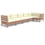 Garden furniture 6 pieces and cushions honey brown pine wood by vidaXL, Garden sets - Ref: Foro24-3096397, Price: 593,73 €, D...