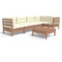 Muebles de jardín 6 pzas y cojines madera de pino marrón miel de vidaXL, Conjuntos de jardín - Ref: Foro24-3096391, Precio: 5...