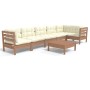 Garden furniture 7 pieces and cushions honey brown pine wood by vidaXL, Garden sets - Ref: Foro24-3096403, Price: 645,99 €, D...