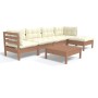 Garden furniture set 6 pieces with pine wood cushions in honey brown. by vidaXL, Garden sets - Ref: Foro24-3096367, Price: 55...