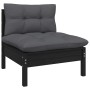 Muebles de jardín 6 pzas con cojines negro madera de pino de vidaXL, Conjuntos de jardín - Ref: Foro24-3096398, Precio: 579,9...