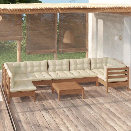 Garden furniture 8 pieces and cushions honey brown pine wood by vidaXL, Garden sets - Ref: Foro24-3096439, Price: 741,99 €, D...