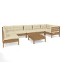 Garden furniture 8 pieces and cushions honey brown pine wood by vidaXL, Garden sets - Ref: Foro24-3096439, Price: 741,99 €, D...