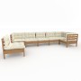 Garden furniture 7 pieces and cushions honey brown pine wood by vidaXL, Garden sets - Ref: Foro24-3096433, Price: 639,44 €, D...