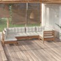 Garden furniture 6 pieces and cushions honey brown pine wood by vidaXL, Garden sets - Ref: Foro24-3096421, Price: 593,73 €, D...