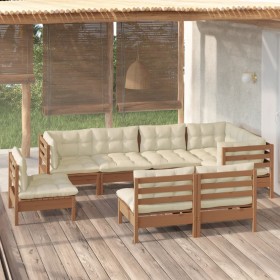 Garden furniture 8 pieces and cushions honey brown pine wood by vidaXL, Garden sets - Ref: Foro24-3096469, Price: 725,99 €, D...