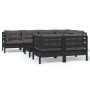 Garden furniture 8 pieces with black cushions solid pine wood by vidaXL, Garden sets - Ref: Foro24-3096500, Price: 820,45 €, ...