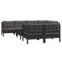 Garden furniture 8 pieces with black cushions solid pine wood by vidaXL, Garden sets - Ref: Foro24-3096500, Price: 820,45 €, ...