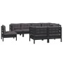 Garden furniture set 8 pieces with black cushions, solid pine wood. by vidaXL, Garden sets - Ref: Foro24-3096518, Price: 796,...