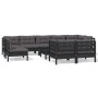 Garden furniture 10 pieces with black cushions solid pine wood by vidaXL, Garden sets - Ref: Foro24-3096536, Price: 975,13 €,...