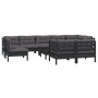 Garden furniture 10 pieces with black cushions solid pine wood by vidaXL, Garden sets - Ref: Foro24-3096536, Price: 975,13 €,...