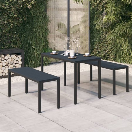 3-piece garden dining set, black steel and WPC by vidaXL, Garden sets - Ref: Foro24-317139, Price: 204,99 €, Discount: %