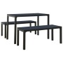 3-piece garden dining set, black steel and WPC by vidaXL, Garden sets - Ref: Foro24-317139, Price: 204,99 €, Discount: %