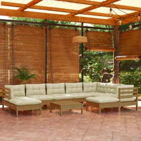 Muebles de jardín 10 pzas y cojines madera de pino marrón miel de vidaXL, Conjuntos de jardín - Ref: Foro24-3096716, Precio: ...