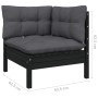 Garden furniture 6 pieces and cushions black solid pine wood by vidaXL, Garden sets - Ref: Foro24-3096687, Price: 580,35 €, D...