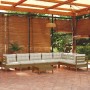 8-piece garden furniture set with pine wood cushions in honey brown. by vidaXL, Garden sets - Ref: Foro24-3096704, Price: 743...