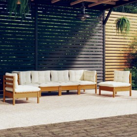 Garden furniture set 6 pieces and cushions solid pine wood by vidaXL, Garden sets - Ref: Foro24-3096199, Price: 538,99 €, Dis...