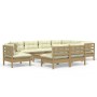 Garden furniture set 10 pieces and cushions made of honey brown pine wood. by vidaXL, Garden sets - Ref: Foro24-3096752, Pric...