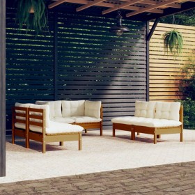 Garden furniture set 6 pieces and cushions solid pine wood by vidaXL, Garden sets - Ref: Foro24-3096211, Price: 538,15 €, Dis...