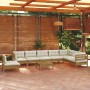 Garden furniture 9 pieces and cushions honey brown pine wood by vidaXL, Garden sets - Ref: Foro24-3096740, Price: 822,07 €, D...