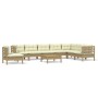 Garden furniture 9 pieces and cushions honey brown pine wood by vidaXL, Garden sets - Ref: Foro24-3096740, Price: 822,07 €, D...