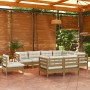 Muebles de jardín 9 pzas y cojines madera de pino marrón miel de vidaXL, Conjuntos de jardín - Ref: Foro24-3096770, Precio: 8...