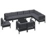 Garden furniture 11 pieces with black cushions solid pine wood by vidaXL, Garden sets - Ref: Foro24-3096789, Price: 1,00 €, D...