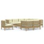 Garden furniture 10 pieces and cushions honey brown pine wood by vidaXL, Garden sets - Ref: Foro24-3096776, Price: 977,84 €, ...