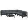 Garden furniture 8 pieces with black cushions solid pine wood by vidaXL, Garden sets - Ref: Foro24-3096801, Price: 753,03 €, ...