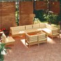 Garden furniture 10 pieces and cushions honey brown pine wood by vidaXL, Garden sets - Ref: Foro24-3096782, Price: 951,89 €, ...