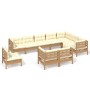 Garden furniture 10 pieces and cushions honey brown pine wood by vidaXL, Garden sets - Ref: Foro24-3096782, Price: 951,89 €, ...