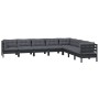 Garden furniture 8 pieces and cushions black solid pine wood by vidaXL, Garden sets - Ref: Foro24-3096807, Price: 800,85 €, D...