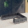 Gartenmöbel 10 Stück und Kissen aus grauem Kiefernholz von vidaXL, Gartensets - Ref: Foro24-3096997, Preis: 919,47 €, Rabatt: %