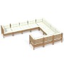 Gartenmöbel 10 Stk. und Kissen Zirbenholz honigbraun von vidaXL, Gartensets - Ref: Foro24-3096998, Preis: 945,65 €, Rabatt: %