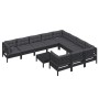 Garden furniture 11 pieces and black pine wood cushions by vidaXL, Garden sets - Ref: Foro24-3097005, Price: 1,00 €, Discount: %